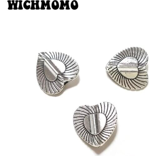 New Fashion 10pieces 15MM Zinc Alloy Heart Shape Zinc Alloy Metal Beads for DIY Bracelet Necklace Jewelry Accessories