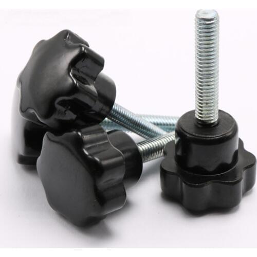 2PCS M5*0.8 M6*1 M8*1.25 M10*1.5 M12*1.75 Thread Length 16mm To 50mm Star Shaped Head Clamping Screws Knob
