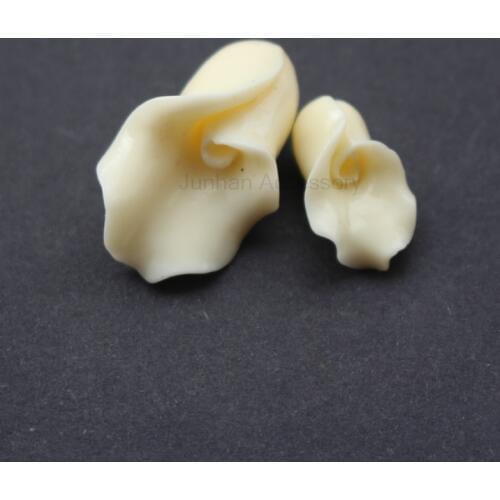 20 pieces/lot) Carved Calla Beads Artificial coral beads 7mm*14mm 9.5mm*22mm Beige color for Jewelry making