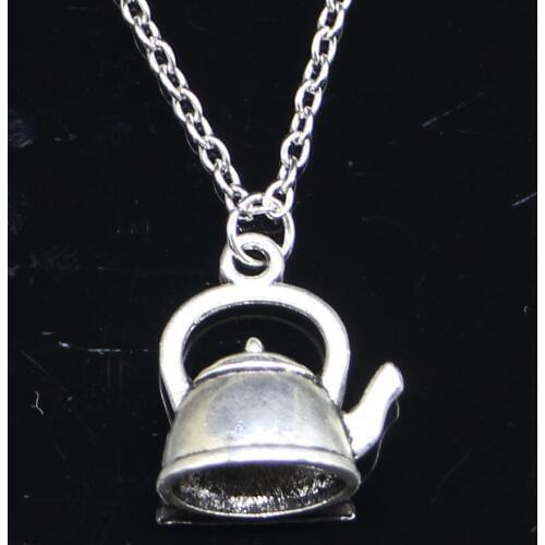 20pcs New Fashion Necklace 20x17x10mm teapot kettle Pendants Short Long Women Men Colar Gift Jewelry Choker