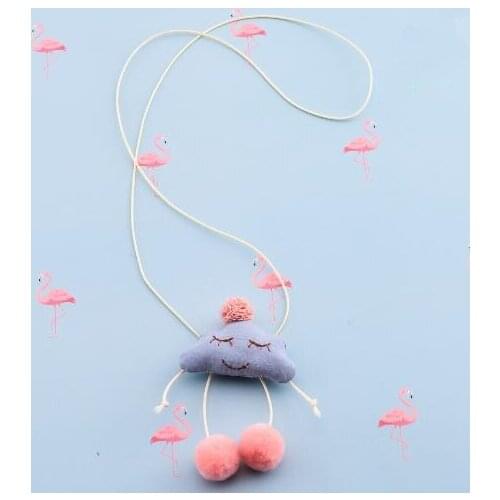 2021 Cute Fabric Dancing Cloud Children Necklace Cartoon Cloth Cloud Necklace Funny Christmas Jewelry Birthday gift