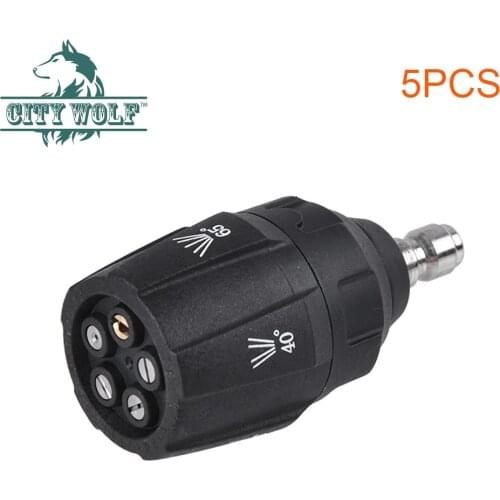 5PCS 5 in 1 nozzle high pressure washer 0 15 25 40 65nozzle in one piece G1/4 male connect quick realease adaptor car washer gun