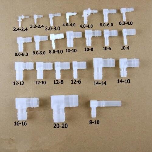 5pcs Plastic L Piece Elbow 90 degree Barbed Connectors Tube Joiner 12/14/20mm Hose Pipe L shape Fitting Adapter