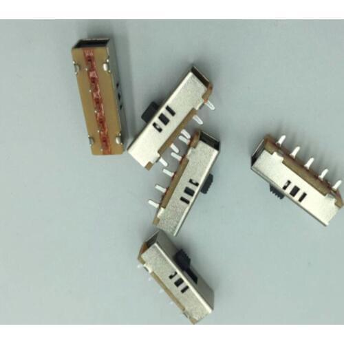 5pcs SS-23E03G2 (2P3T) Dr. Pistol Drill Switch 3 Position Toggle Slide DIP Switch No Fixed Foot Vertical Black Handle