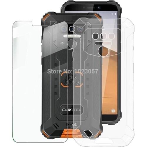For Oukitel WP5 Case For Oukitel WP5 Black Soft Case with Black Full Tempered Glass For Oukitel WP5 Couqe Funda