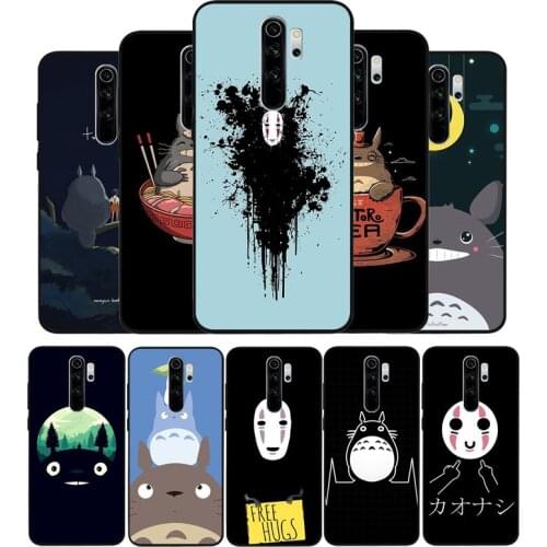 Cute Cartoon Happy Totoro Black TPU Silicone Soft Phone Case For Redmi 4A 4X 7A 5 Plus 6 Pro NOTE 9 7 8 5 Pro 4 6