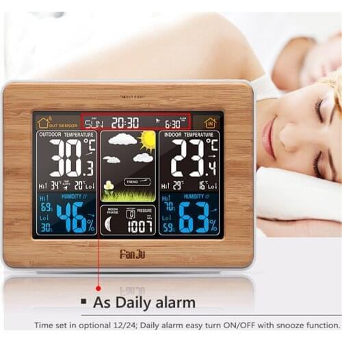 Digital Alarm Clock with Calendar Temperature Barometer Forecast Weather Station Electronic Watch Desk Table Clocks Home Decor