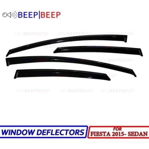 For Ford Fiesta 2015- Sedan / Hatchback car window deflectors car wind sun guard rain vent visor cover car styling accessories