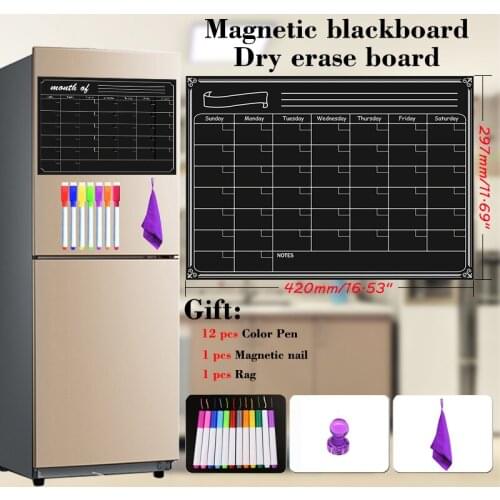 A3 Size Magnetic Blackboard Dry Erase Chalkboard Sticker Whiteboard Children Week Month Planner Calendar Table Message Board