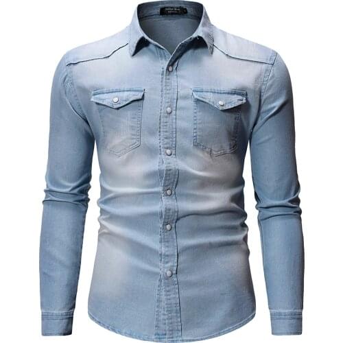 Мужские джинсовые рубашки ISHOWTIENDA China At AliExpress