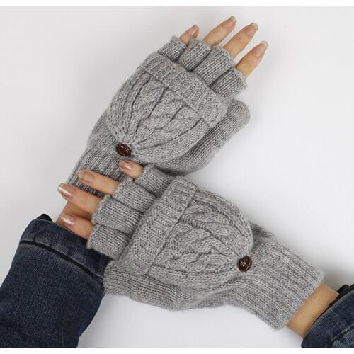 KLV Women Men Winter Warmer Soft Fingerless Gloves Mittens Knitted Glove Hand 2018 New