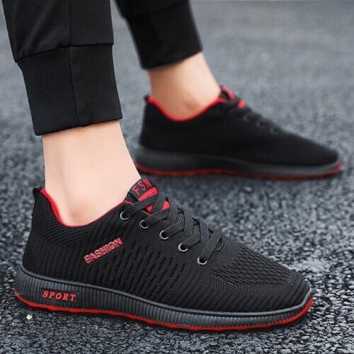 New Color Sport Sneakers Men Lace-up Casual Shoes Fashion Mens Breathable Mesh Running Sneakers Men Shoes