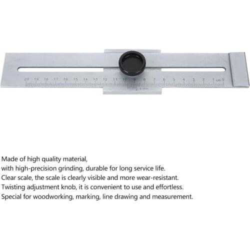 0-200mm Stainless Steel Marking Ruler Gauge Woodworking Marker Measuring Tool Angle Ruler