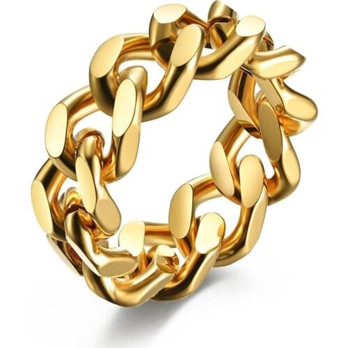 Stainless Steel Chain Ring Punk Men Jewelry For Party Gift
