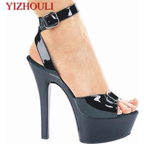 Sexy 15 cm high club dancing shoes.Model stage walking shoes, fashion sandals