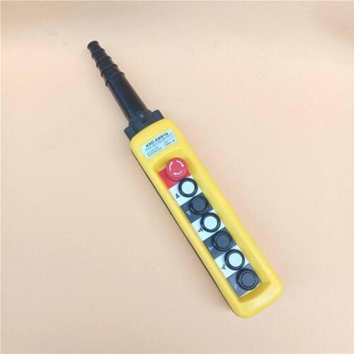 ABS 2 Speed 6 Push Buttons Hoist Crane Truck Pendant Control Station Contact Current 5A Protect IP65
