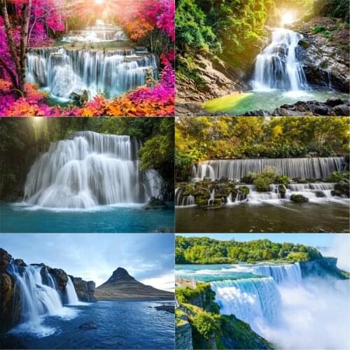 Photo Studio Props Photography Vinyl Backdrop Natural Scenery Waterfall In Deep Rain Forest Jungle Wedding Birthday Portrait