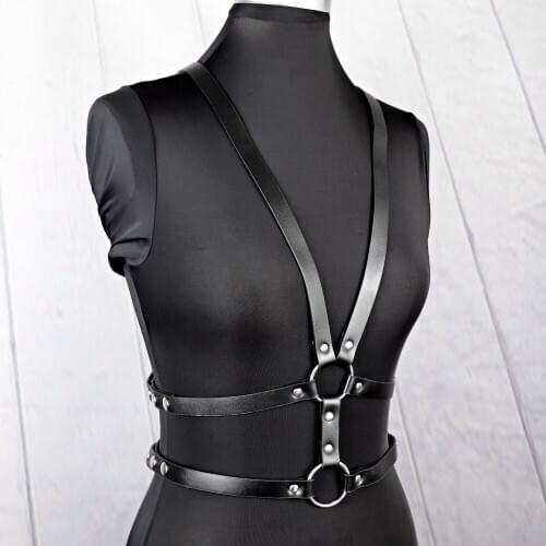 UYEE Sexy Punk PU Leather Body Bondage Belts For Women Female Harness Leather Garter Waist Belts Straps Suspenders Sex LB-005