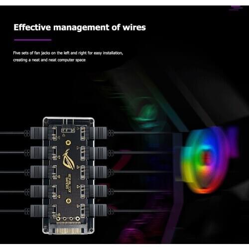 5V 3PIN ARGB Extension Splitter for Gigabyte MSI Electron PC Computer Extension Cable 10 Ports RGB Fan HUB SATA Power