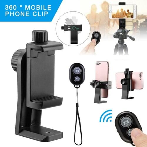Universal Tripod Adapter Cell Phone Holder 360 Degree Rotation Live Broadcast Clip Bracket For Samsung iPhone Smart Phone