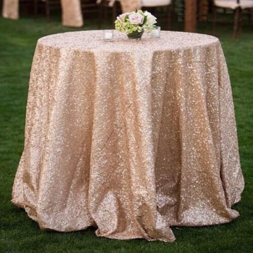 High Quailty Rose Gold Sequin 120cm(48)Tablecloth Shiny round Gathering Tablecloth Wedding Tablecloth Soiree Tablecloth
