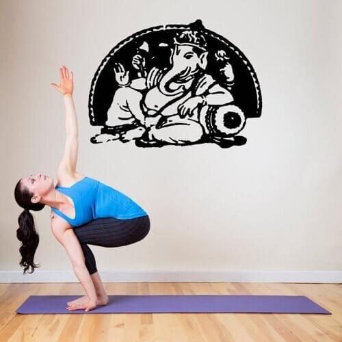 YOYOYU Vinyl Wall Sticker Yoga Ganesha Hindu Buddha Lord Remove Decal Bedroom Yoga Room Home Decoration Art Poster ZX468