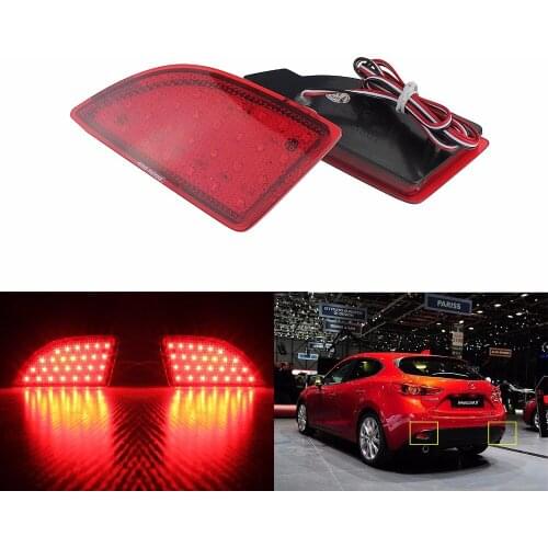 ANGRONG 2x LED Rear Bumper Reflector Brake Stop Tail Light Lamps For Mazda 3 Axela BM (5-door hatchback only) 2013-up(CA241)