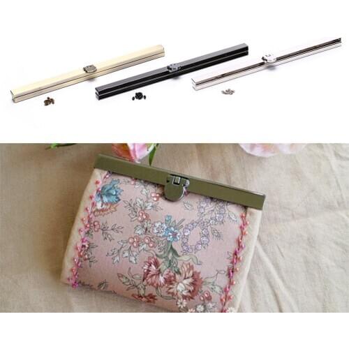 19cm Wallet Clips Metal Flower Coin Purse Bag Craft Frame Kiss Clasp Lock Bronze Tone