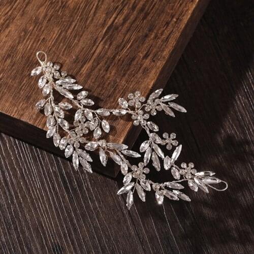 Floralbride Handmade Alloy Clear Crystal Rhinestone Bridal Headband Wedding Hair Accessories Bridesmaids Women Girls Jewelry