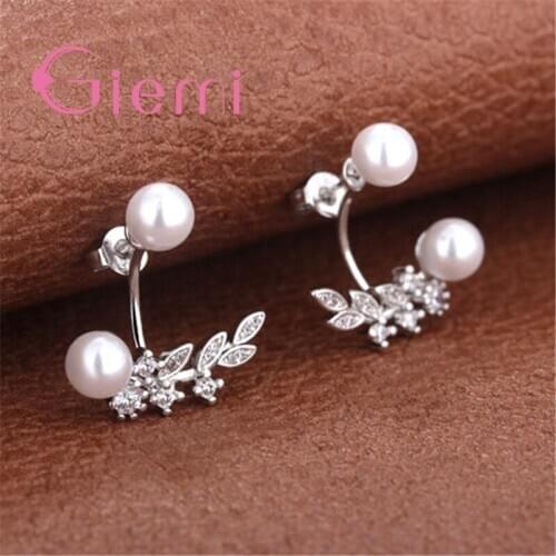 Charm Anniversary Fine Jewelry High Quality Lovely Girl Trendy 925 Sterling Silver Leaf Shape Dangle Earrings for Women