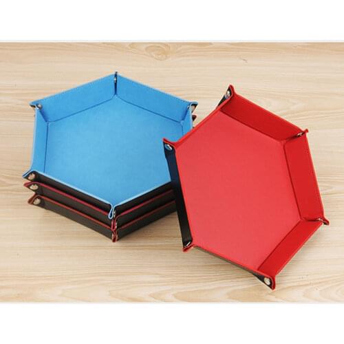 1 Pc New Arrival Storage Tray PU Leather Velvet Folding Dice Key Coin Organizer