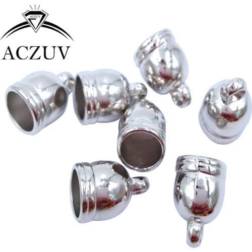 1000piece Rhodium Plated 10x14mm Rope Buckle Cord Ends Beads CCB Tassel Caps Jewelry Findings Accessories CEB003