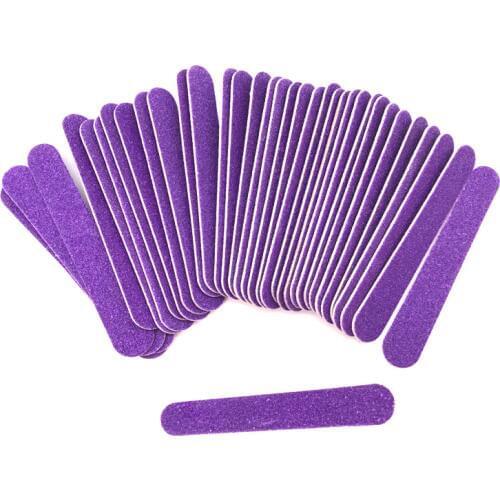 100x Wood Nail File 180/240 Grit MiNi Purple Double-sided Buffer Sanding Sandpaper Nail Files Disposable Manicure Tools