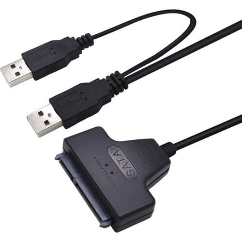 2pc Plastic USB 2.0 To SATA 22 Pin 2.5Inch Laptop Hard Drive HDD SSD Adapter Cable SATA Converter For Samsung Seagate WD SanDisk