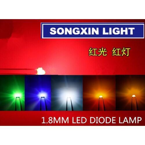 250pcs 1.8mm red/yellow/blue/green/white Ultra Bright diffused LED R/Y/B/G/W New mixed colors