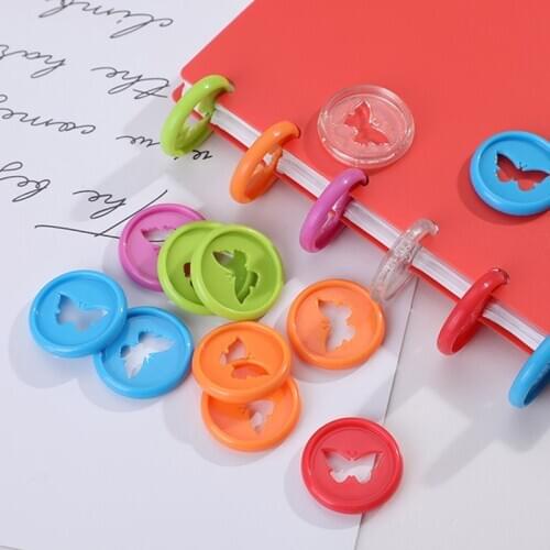 30Pcs Butterfly Binding Button Notebook Mushroom Hole Button Loose-leaf Coil 360 Degree Foldable Plastic Disc Buckle DIY Binder
