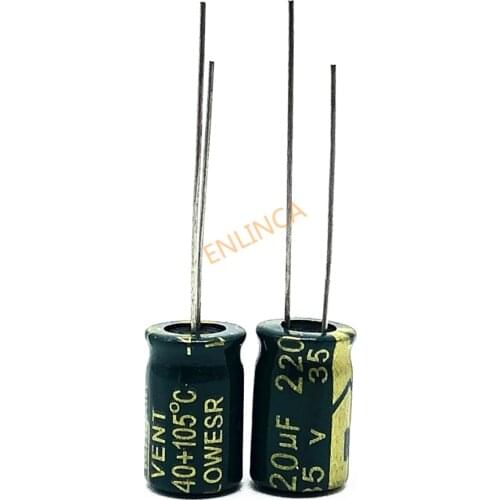 35V 220UF 8*12 high frequency low impedance aluminum electrolytic capacitor 220uf 35v 20