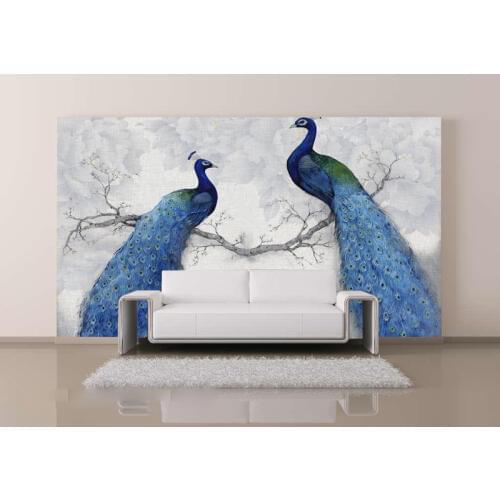 3D photo wallpapers modern art painting Chinese living room bedroom TV backdrop bird Peacock Magnolia large mural wallpaper