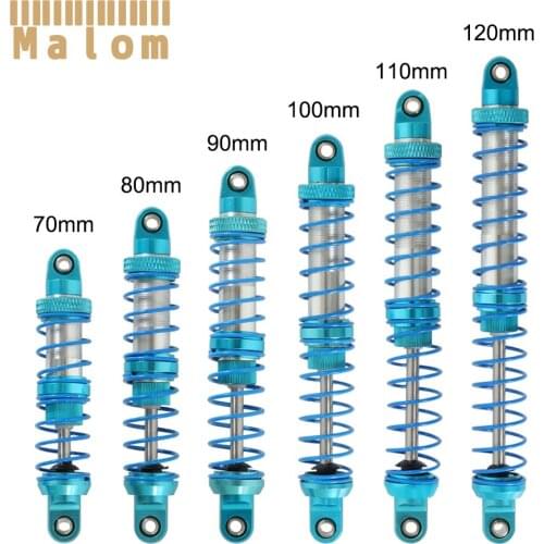 4PCS Dual Spring Metal Shocks Blue 70mm 80mm 90mm 100mm 110mm 120mm for 1/10 RC Crawler Axial SCX10 90046 AXI03007 TRX4 TRX6