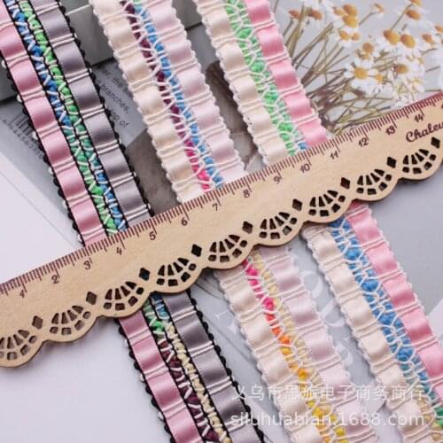 5 yards/lot Colorful Stripe Embroidery Ribbon for DIY Ethnic Clothing Luggage Curtain Trims Craft Accessories