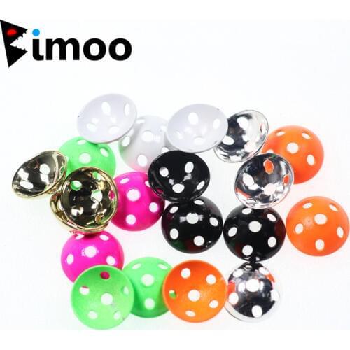 Bimoo 10PCS Tube Fly Tying Disk Head Cone Head for Salmon Tube Fly Tying Material FL Pink Orange Green Gold Silver Black White