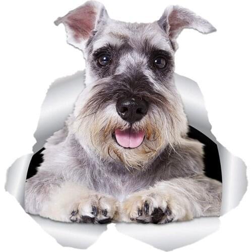 Dawasaru 3D Super Schnauzer Dog Sticke Car Sticker Decal for Car Wall Toilet Kids Room Luggage Skateboard Laptop,15cm