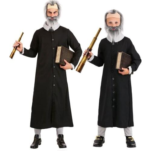 Halloween Child Kid Science Exhibition Scientist Cosplay Galileo Role Play Godfather School Stage Performance Holiday Costume