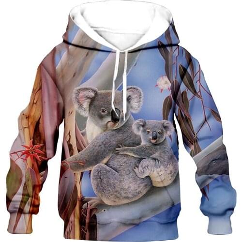 Cut koala kid 3D print Flannelet Children zipper coat Sweatshirt/Hooded//family dropshipping