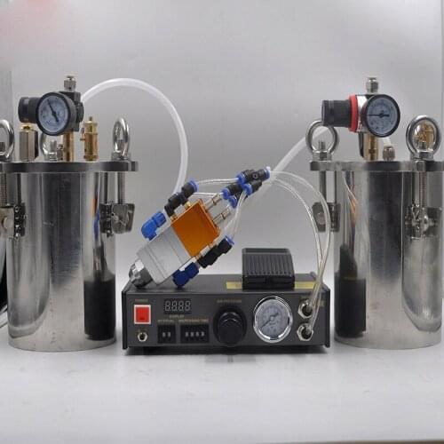 Double Liquid Dispenser AB Automatic Filling Machine 5L Stainless Steel Carbon Pressure Barrel 500g MY-2000