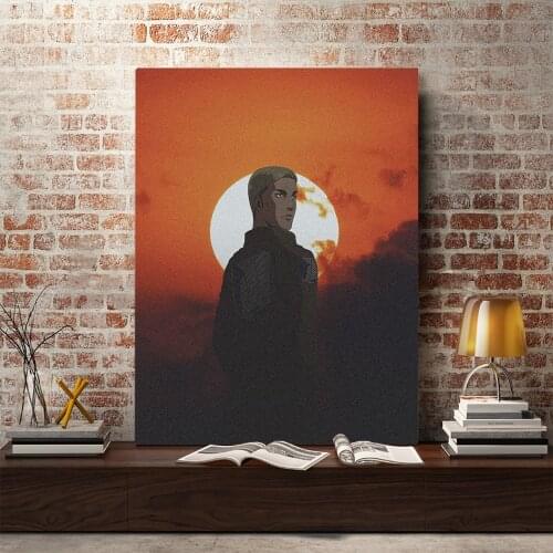 Erwin Smith Attack on Titan Anime Decoration Prints Canvas Manga Home Decor Dorm Living Room Bedroom Poster Painting Wall Art