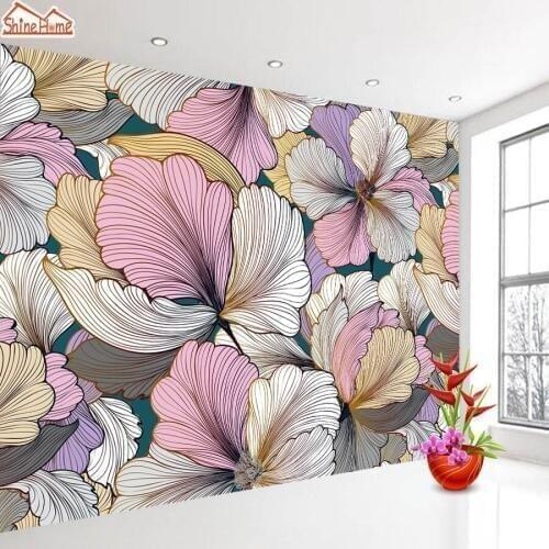 Custom Photo Wallpaper Roll Pink Flower 3d Wallpapers for Living Room Wall Paper Papers Home Decor Vinyl Mural TV Space Backdrop