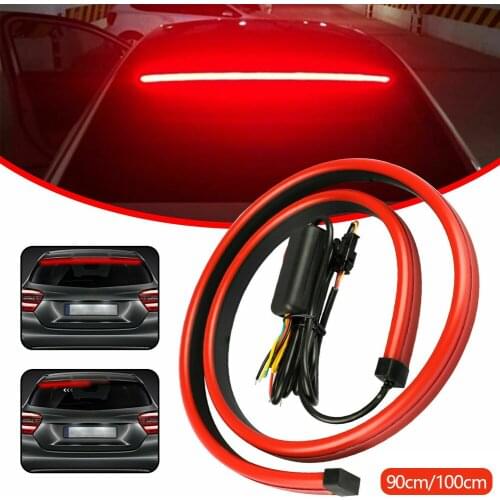 90 100cm Car Strip Light LED Third Brake Light DRL Bar Sequential Turn Signals Brake Running Double Flash for Vehicle DC 12V