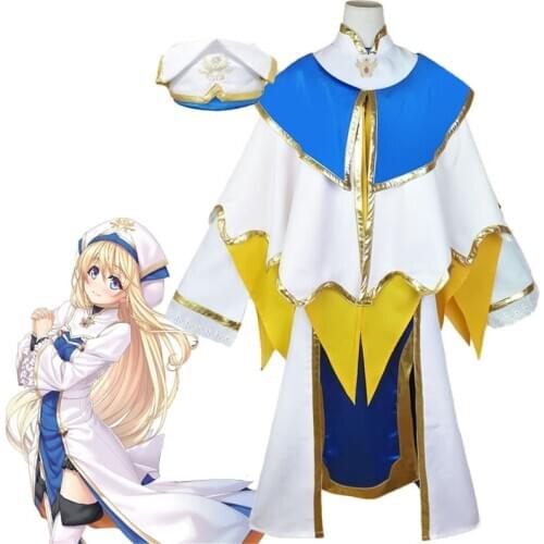 Hot Janpanese Anime Goblin Slayer Onna Shinkan Priestess Cosplay Costume Adult Womens Long Uniform Set Outfit Clothes