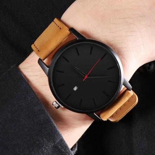 Mens Watches Fashion Leather Quartz Watch Men Casual Sports Male erkek kol saati Wristwatch Montre Hombre Relogio Masculino